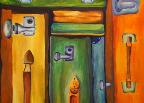We gaan op reis en .... (acryl, 2020)