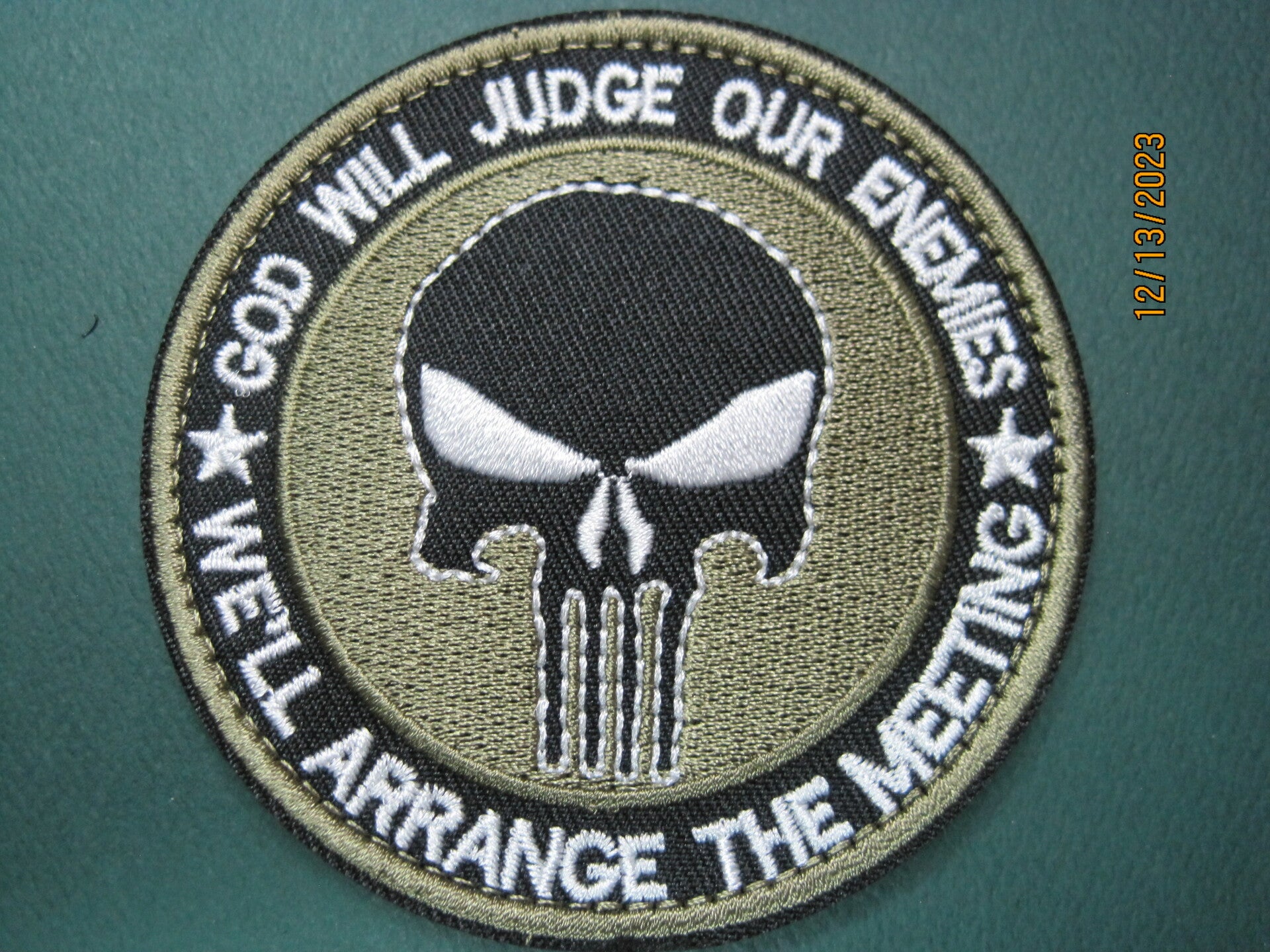 GOD WILL JUDGE OUR ENEMIES MORALE PATCH HOOK BACK