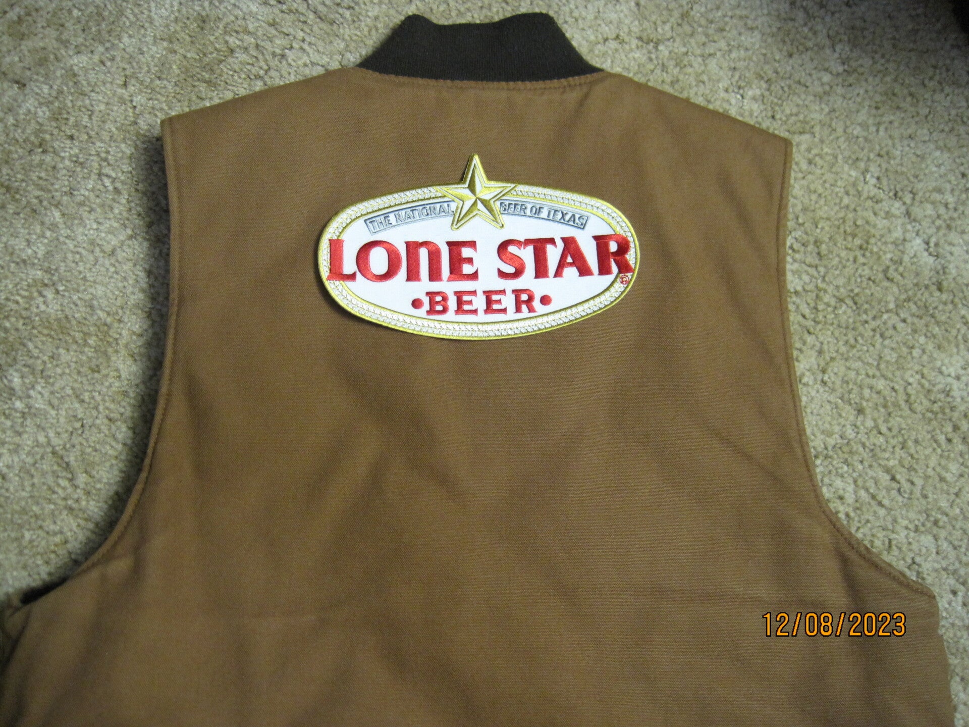 LONE STAR BACK PATCH NATIONAL BEER OF TEXAS IRON ON / SEW ON
