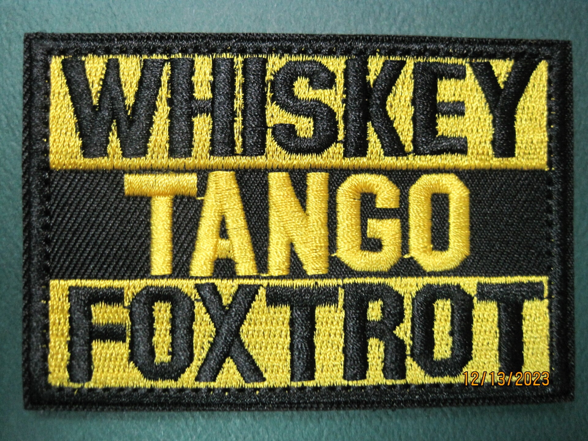 WHISKEY TANGO FOXTROT (WTF) MORALE PATCH HOOK BACK