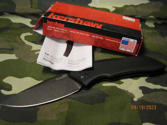 Kershaw Launch 1 Automatic Knife Black Aluminum (3.4" Black Wash) 7100BW