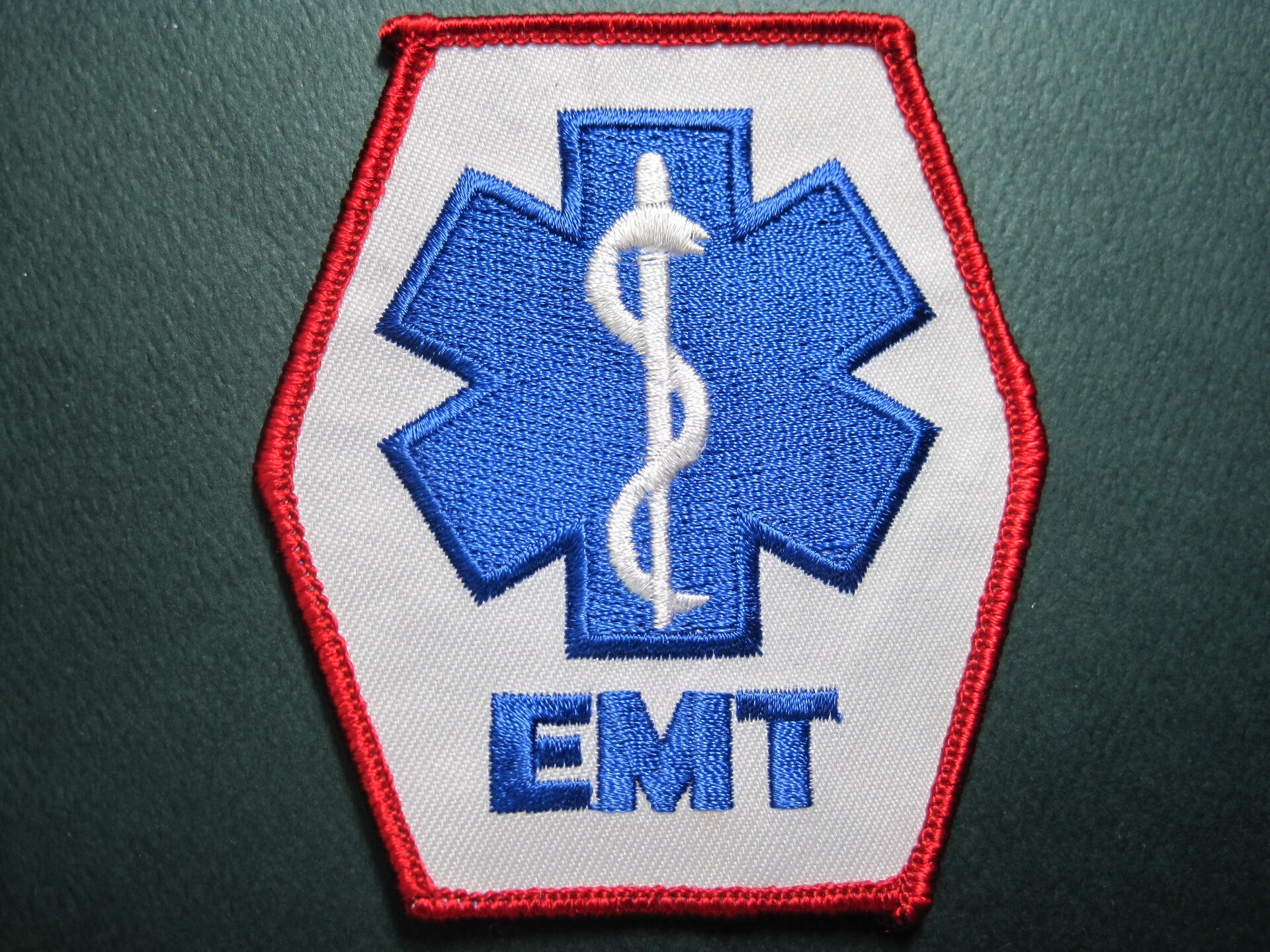 STAR OF LIFE WITH E.M.T. PATCH (POLYGON SHAPE) SEW ON PATCH