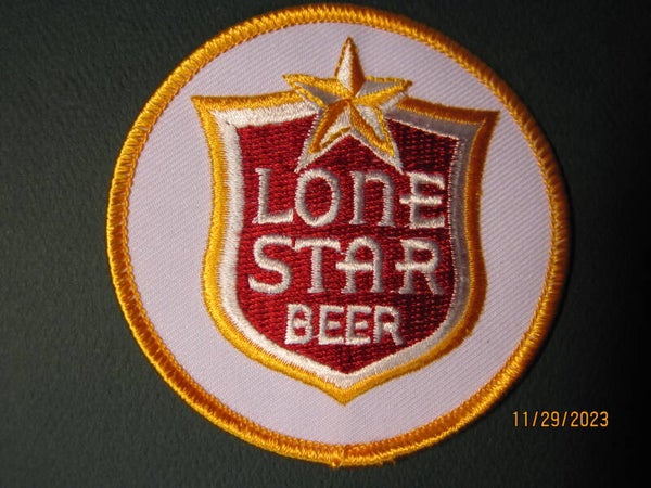 LONE STAR BEER PATCH CREST CIRCLE IRON ON / SEW ON
