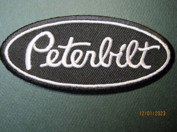 PETERBILT TRUCK CREST PATCH BLACK HOOK BACK