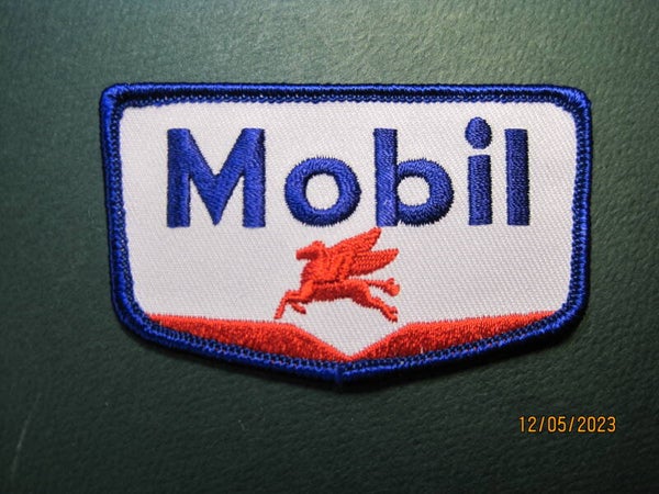 MOBIL GASOLINE PATCH CREST SIZE IRON ON / SEW ON