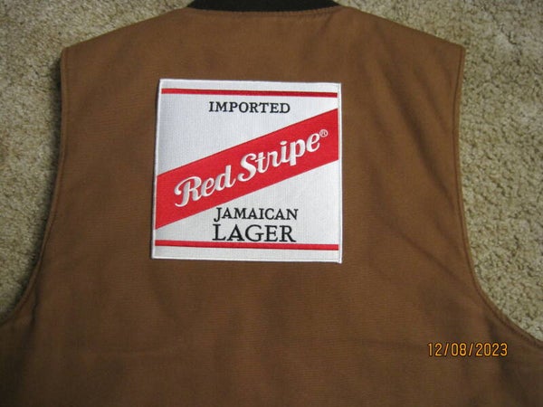 RED STRIPE JAMAICAN BEER BACK PATCH LARGE IRON ON / SEW ON