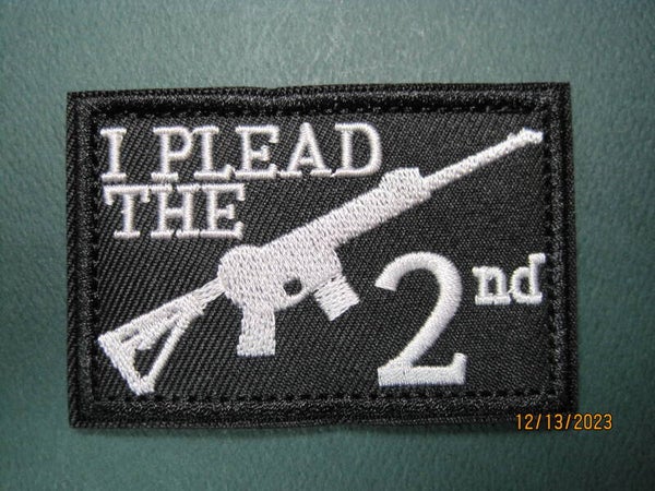 "I PLEAD THE 2nd" MORALE PATCH HOOK BACK