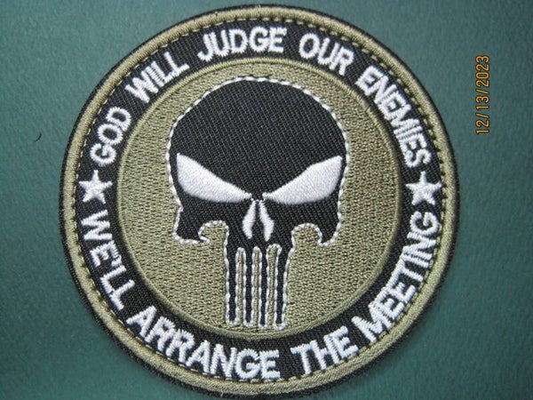 GOD WILL JUDGE OUR ENEMIES MORALE PATCH HOOK BACK