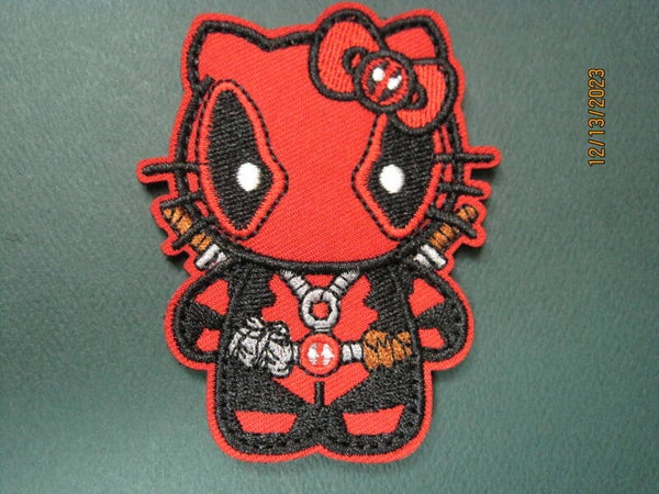 DEAD POOL HELLO KITTY (RED) MORALE PATCH HOOK BACK