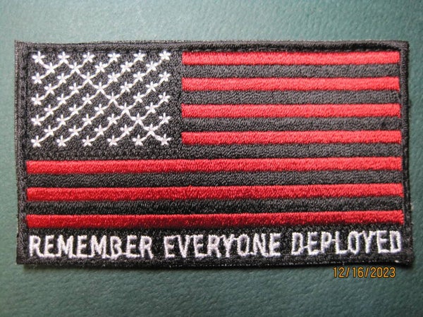 REMEMBER EVERYONE DEPLOYED U.S. FLAG MORALE PATCH HOOK BACK
