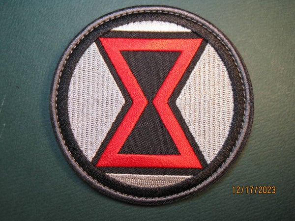 BLACK WIDOW SUPERHERO LOGO HOOK BACK PATCH