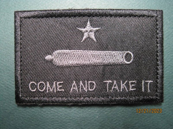 TEXAS "COME AND TAKE" GONZALEZ CANNON PATCH (BLK) HOOK BACK