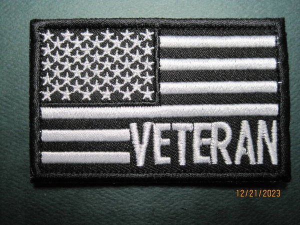 VETERAN U.S. FLAG MORALE PATCH HOOK BACK