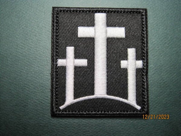 CALVARY CROSS PATCH (THREE CROSSES) HOOK BACK