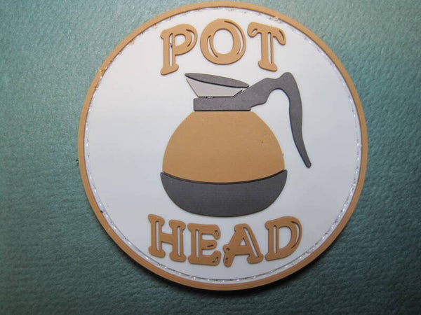POT HEAD MORALE PATCH PVC RUBBER HOOK BACK
