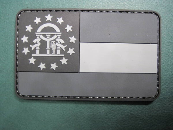 GEORGIA STATE FLAG MORALE PATCH SUBDUED PVC HOOK BACK