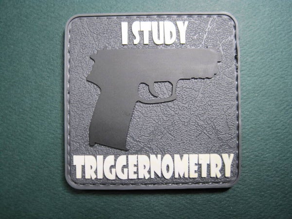 I STUDY 'TRIGGERNOMETRY" MORALE PATCH PVC HOOK BACK