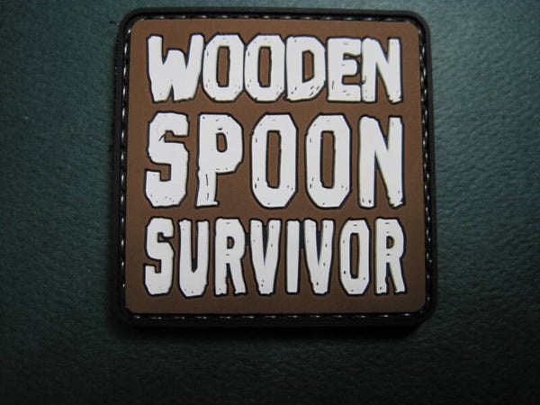 "WOODEN SPOON SURVIVOR" MORALE PATCH PVC HOOK BACK