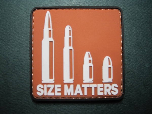 "SIZE MATTERS" MORALE PATCH PVC HOOK BACK