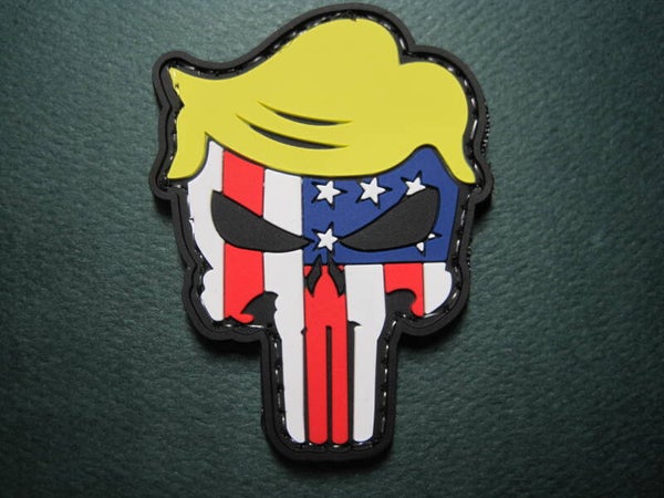 DONALD TRUMP PUNISHER MORALE PATCH PVC HOOK BACK