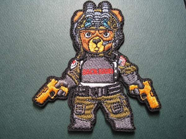 BACK HAND SHE BEAR MORALE PATCH EMBROIDERY HOOK BACK