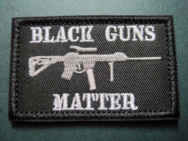 BLACK GUNS MATTER AR PATCH EMBROIDERY HOOK BACK