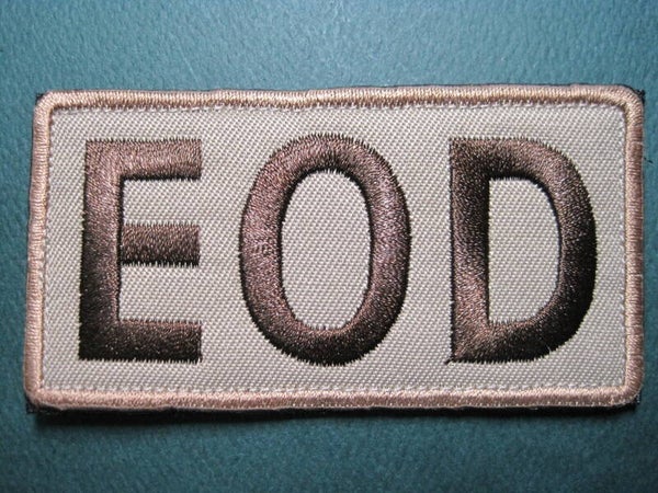 E.O.D. PATCH EXPLOSIVE ORDNANCE DISPOSAL PATCH HOOK BACK