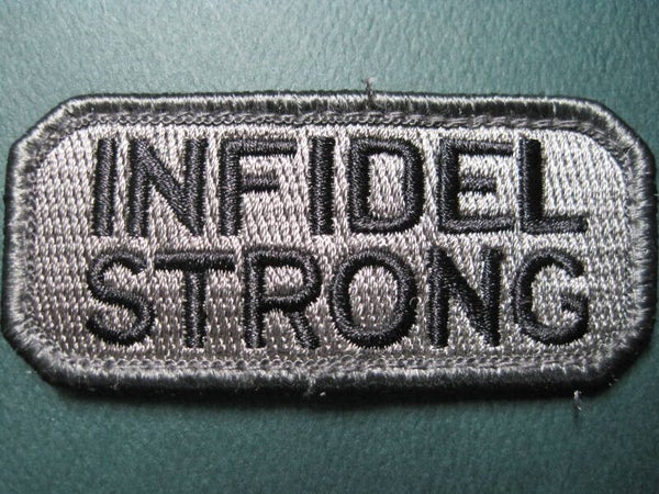 INFIDEL STRONG MORALE PATCH EMBROIDERY HOOK BACK
