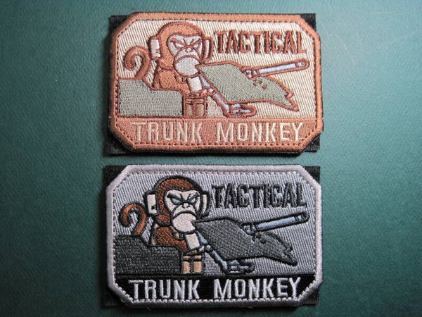 TACTICAL TRUNK MONKEY MORALE PATCH COLOR CHOICE HOOK BACK