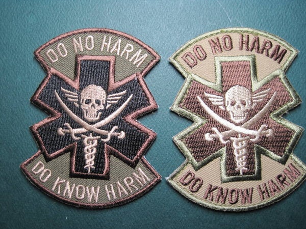 MEDIC SKULL "DO NO HARM / DO KNOW HARM" MORALE PATCH COLOR CHOICE