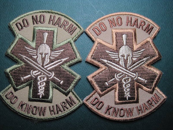 MEDIC WARRIOR "DO NO HARM / DO KNOW HARM" MORALE PATCH COLOR CHOICE