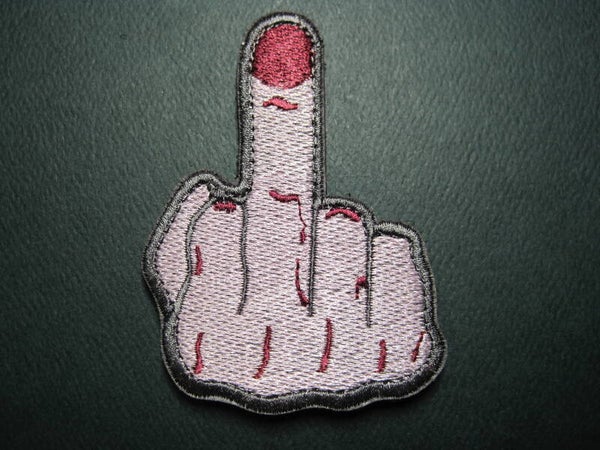 "FUCK YOU FINGER" MORALE PATCH HOOK BACK