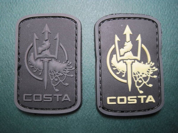 COSTA LOGO PATCH PVC RUBBER COLOR CHOICE HOOK BACK