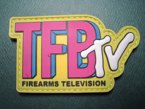 THE FIREARMS BLOG TV PATCH PVC RUBBER W/ HOOK BACK