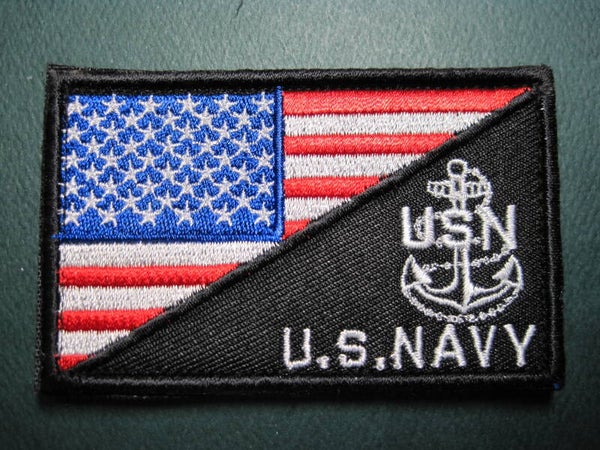U.S. NAVY - U.S. FLAG MORALE PATCH HOOK BACK