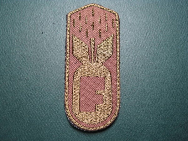 "F" BOMB MORALE PATCH EMBROIDERY DES-COY W/ HOOK BACK