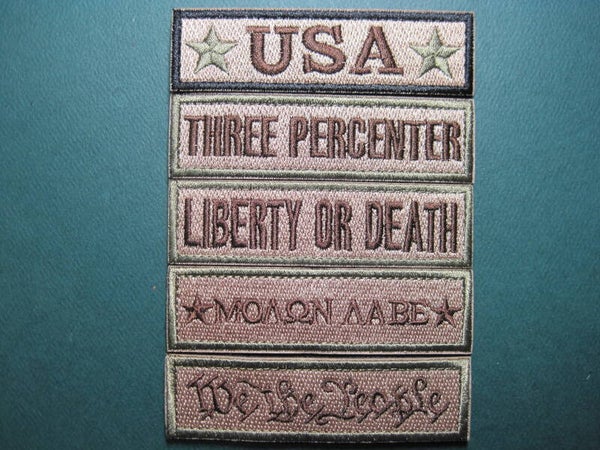 ASSORTED HAT / UNIFORM TAB PATCH (CHOICE) HOOK BACK (TAN)