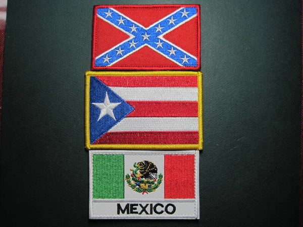 FLAG PATCH DIXIE / PURTO RICO / MEXICO (CHOICE) HOOK BACK