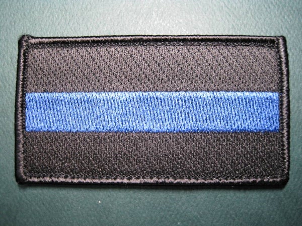 LAW ENFORCEMENT BLUE LINE PATCH PVC HOOK BACK