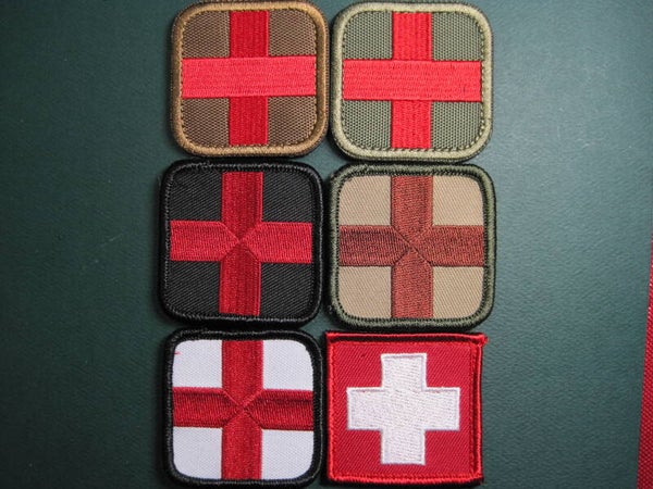 MEDICAL BAG SMALL CROSS PATCH, COLOR CHOICE, IRON ON