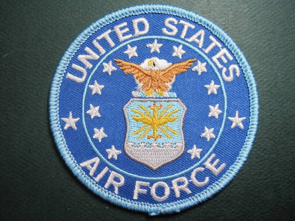 MILITARY U.S. AIR FORCE CIRCLE PATCH, EMBROIDERY, IRON ON