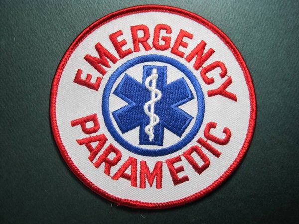 STAR OF LIFE EMERGENCY PARAMEDIC PATCH CIRCLE, SEW ON