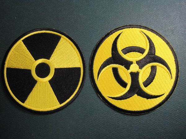 RADIATION / BIOHAZARD PATCH, YOUR CHOICE! IRON ON!