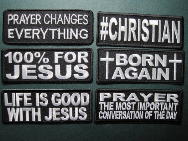 CHRISTIAN PATCHES, ASSORTED, LOOK AND CHOOSE! IRON ON! (004)