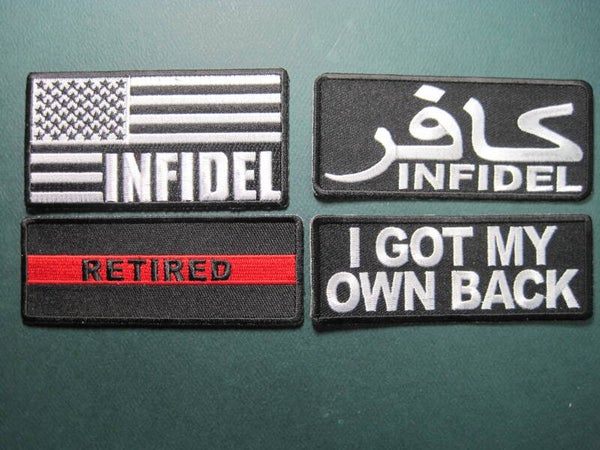 INFIDEL PATCHES, ASSORTED, YOUR CHOICE, LOOK! IRON ON