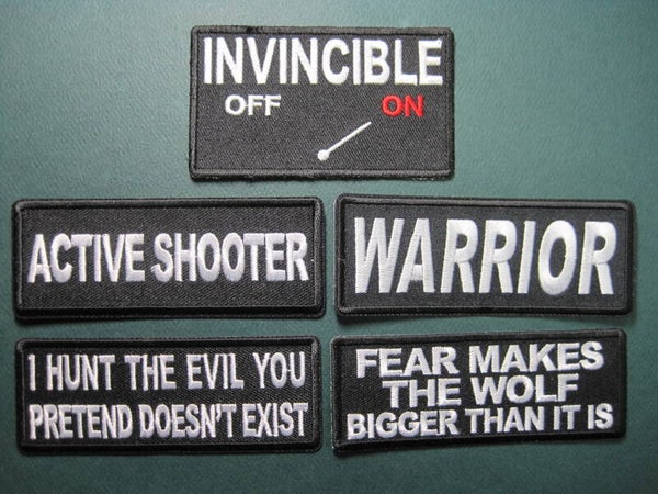 WARRIOR PATCHES, ASSORTED, YOUR CHOICE, LOOK! IRON ON