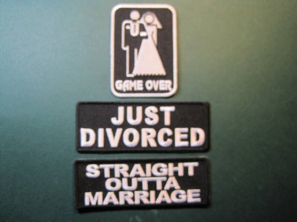 DIVORCE THEME PATCHES ASSORTED YOUR CHOICE LOOK! IRON ON