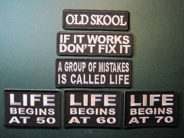 OLD MAN PATCHES ASSORTED, YOUR CHOICE, LOOK! IRON ON (#2)