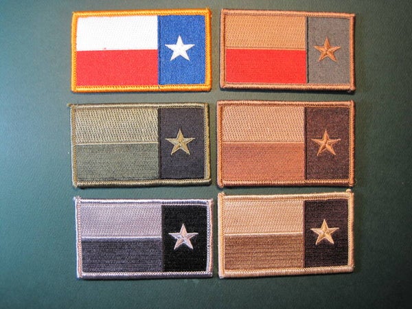 TEXAS FLAG PATCHES, REV, ASSORTED, YOUR CHOICE, LOOK, HOOK BACK