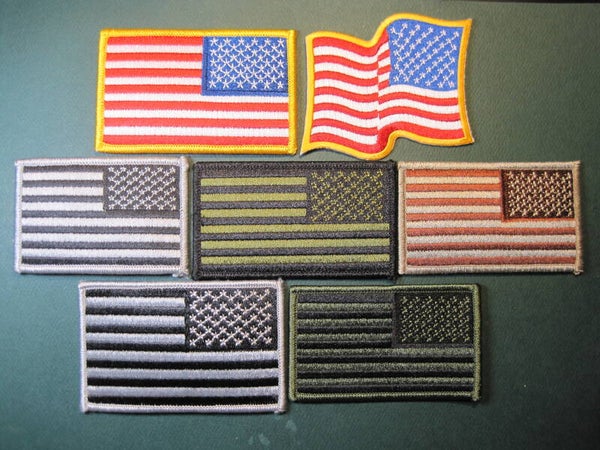 U.S. FLAG PATCH, REV, ASSORTED, YOUR CHOICE, LOOK! SEW ON